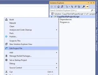 Visual Studio Edit Project File
